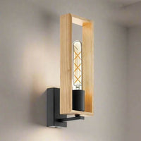 Eurolux black & brown wall light shown in its packaging