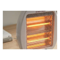 Radiant white heater installed and lit