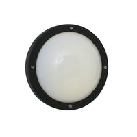 Eurolux black bulkhead light, front view