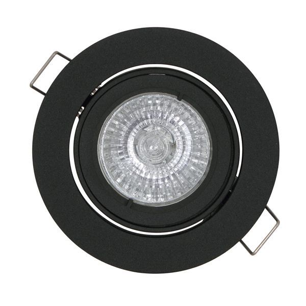 Eurolux black downlight, front view