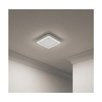 Eurolux white ceiling light installed and lit