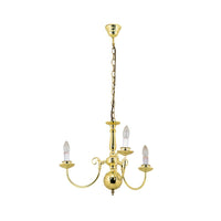 Eurolux polish brass chandelier, front view