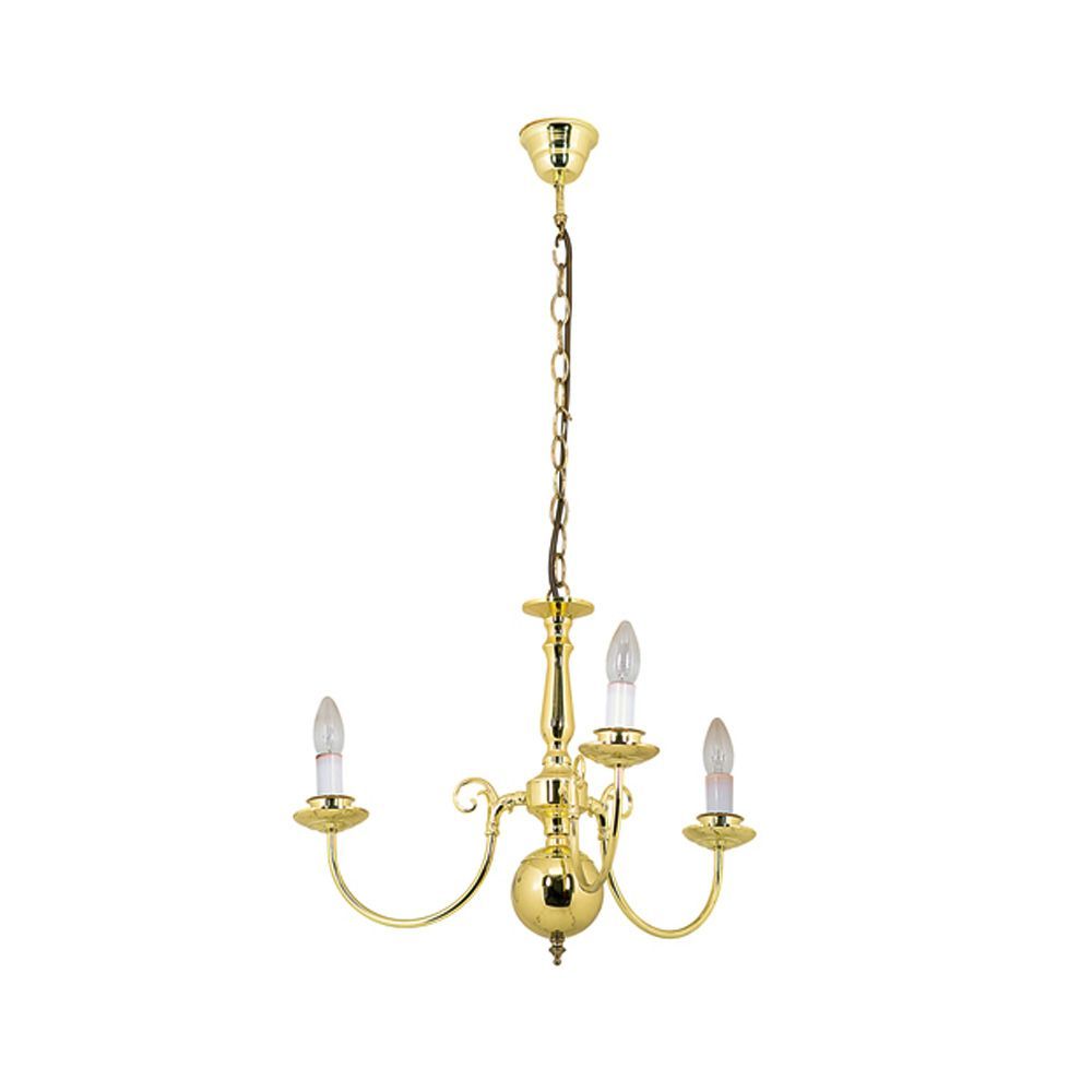 Eurolux polish brass chandelier, front view