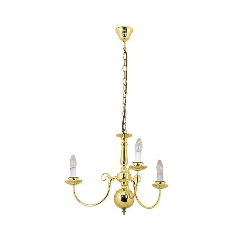 Eurolux polish brass chandelier, front view