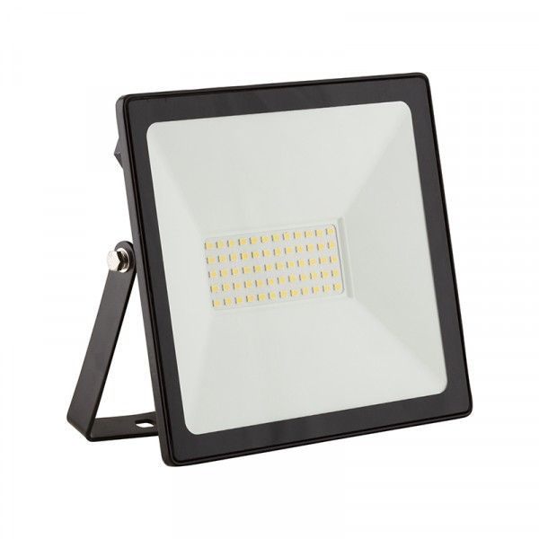 Eurolux black floodlight, front view