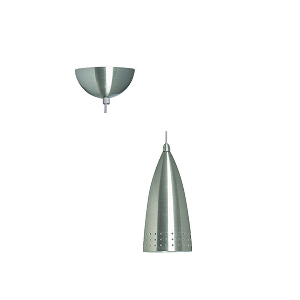 Radiant satin chrome pendant light, front view