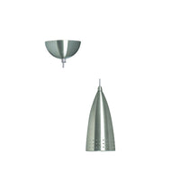 Radiant satin chrome pendant light, front view