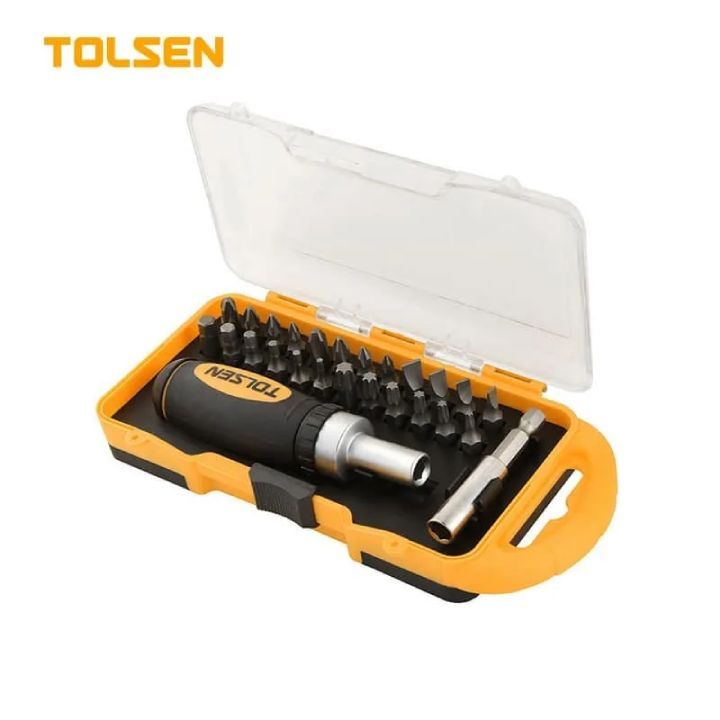 Tolsen drill bit set shown in its packaging