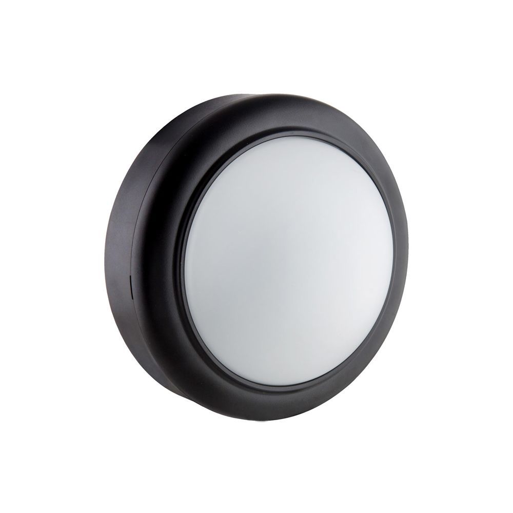 Eurolux black bulkhead light, front view