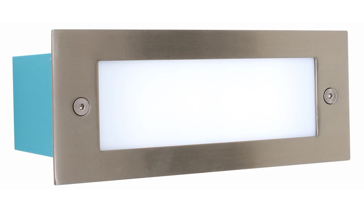 Eurolux satin chrome ground light shown in its packaging