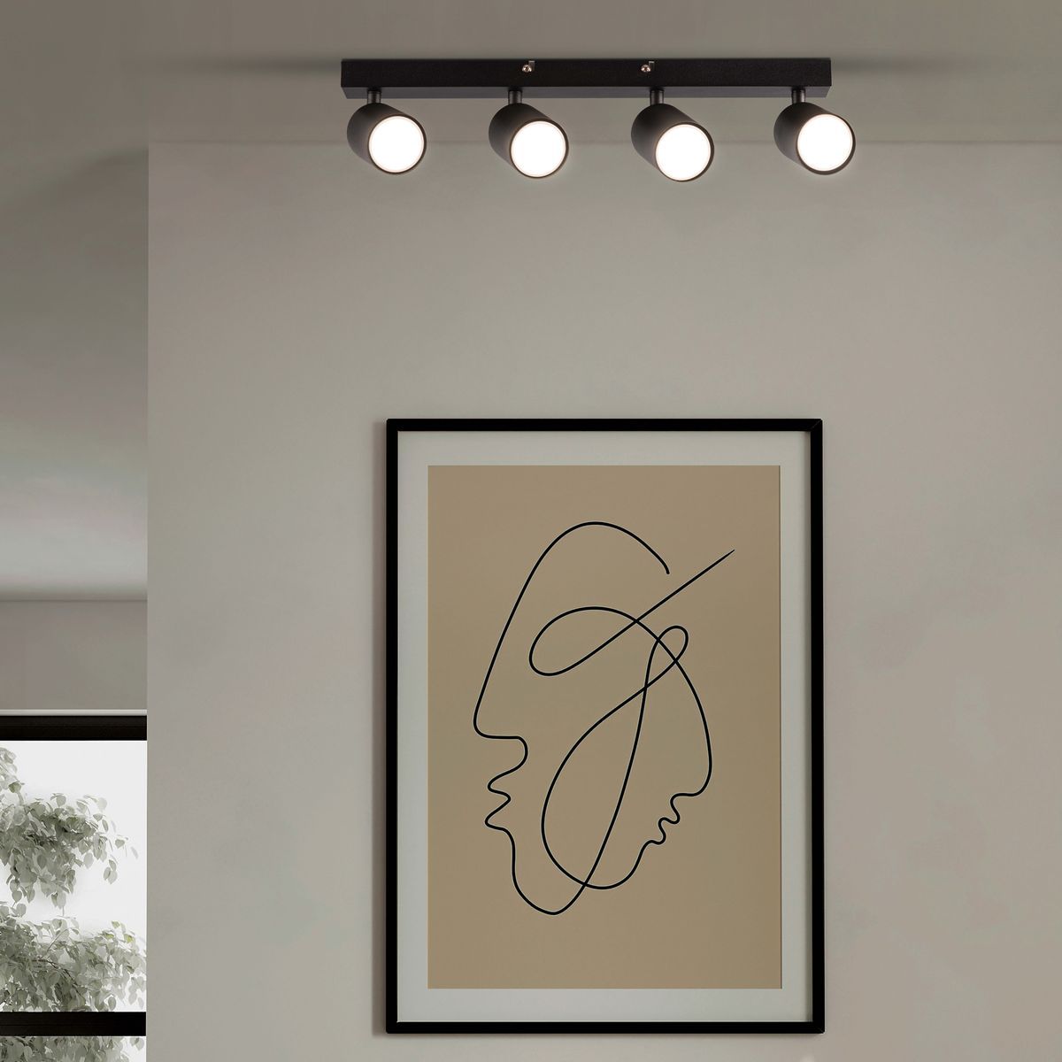 Urban white and black downlight shown in its packaging