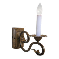 Eurolux antique gold wall light, front view