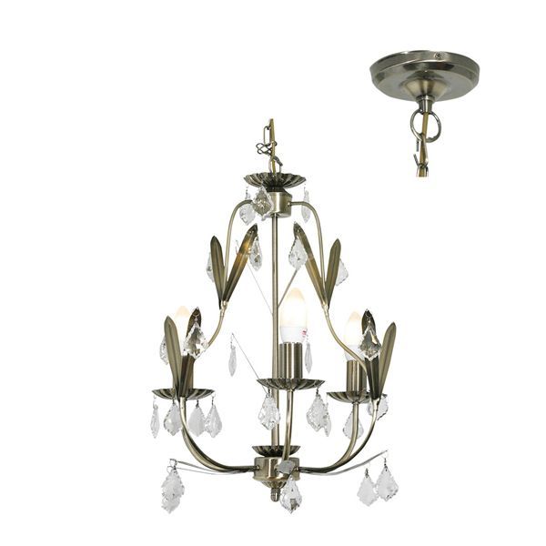 Eurolux antique brass chandelier, front view