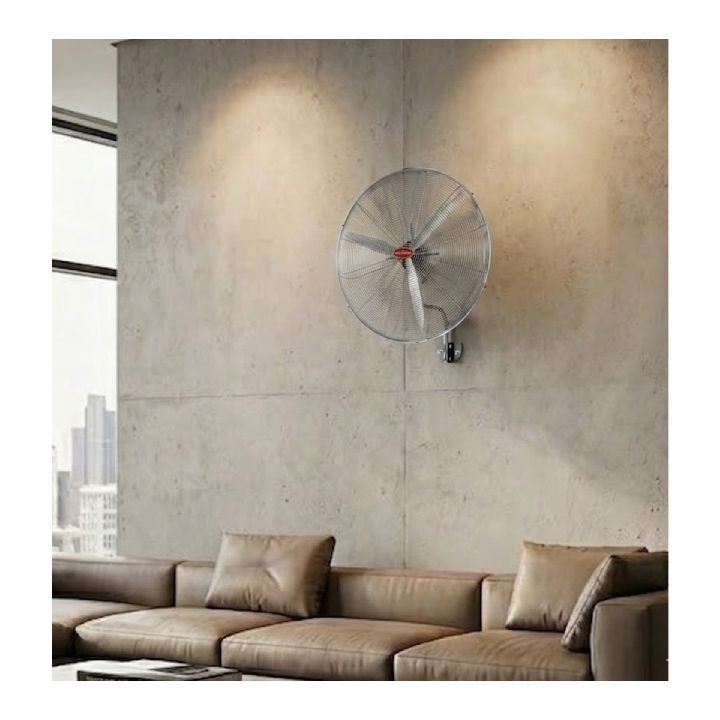 Eurolux silver grey fan shown in its packaging