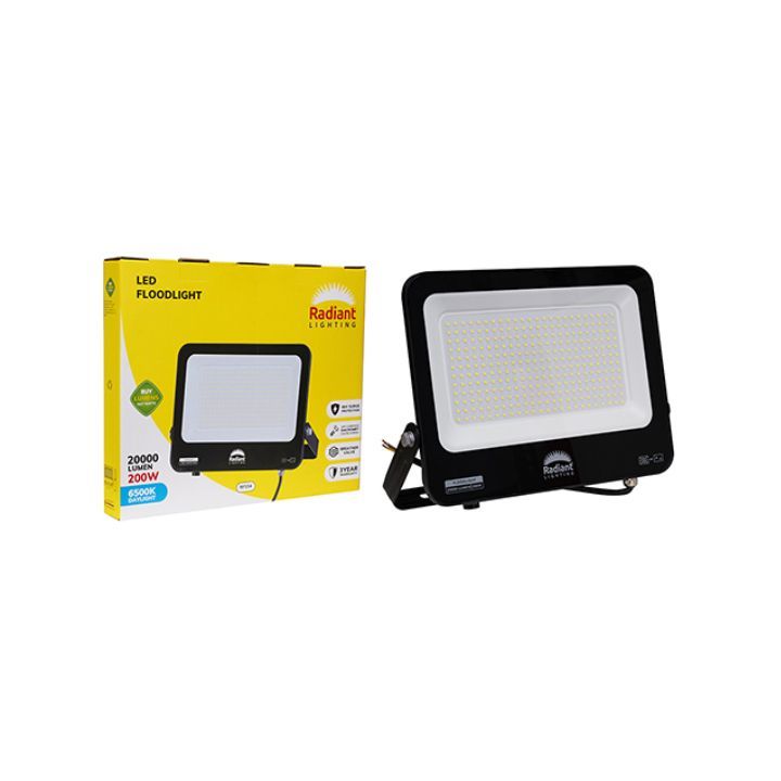 Radiant black floodlight, front view