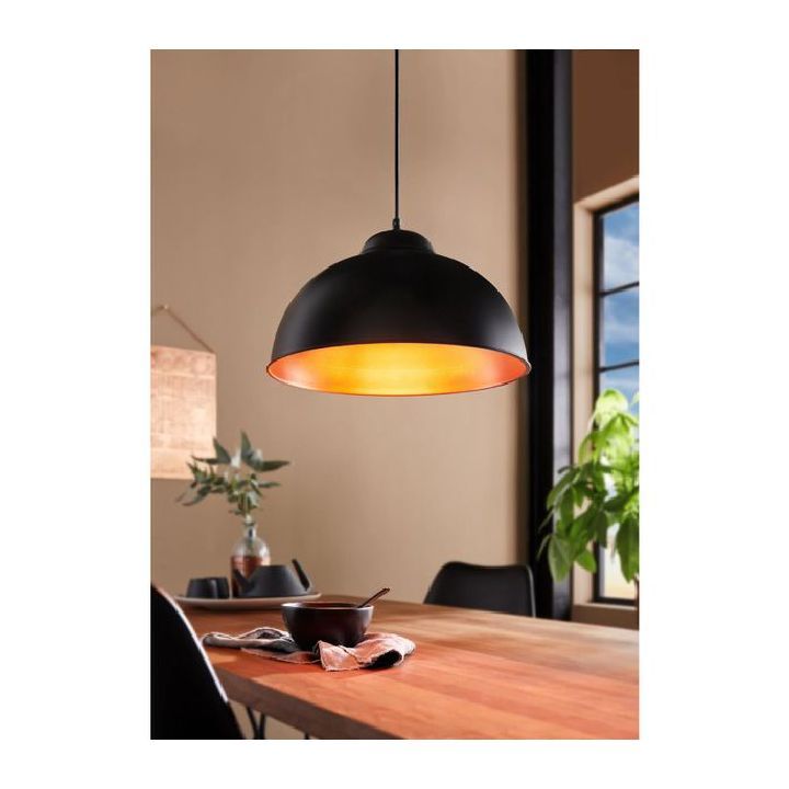 Close-up detail of the Eurolux black pendant light