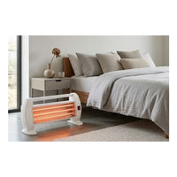 Radiant heater shown in its packaging
