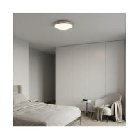 Close-up detail of the Eurolux satin chrome ceiling light