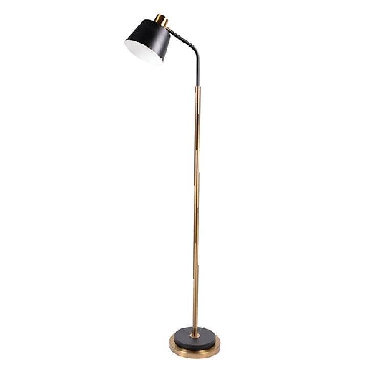 Eurolux black & brass lamp, front view