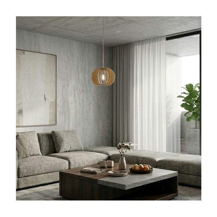Eurolux pendant light installed and lit