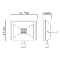 Eurolux black floodlight shown in its packaging