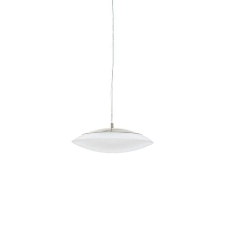 Eurolux satin chrome pendant light shown in its packaging