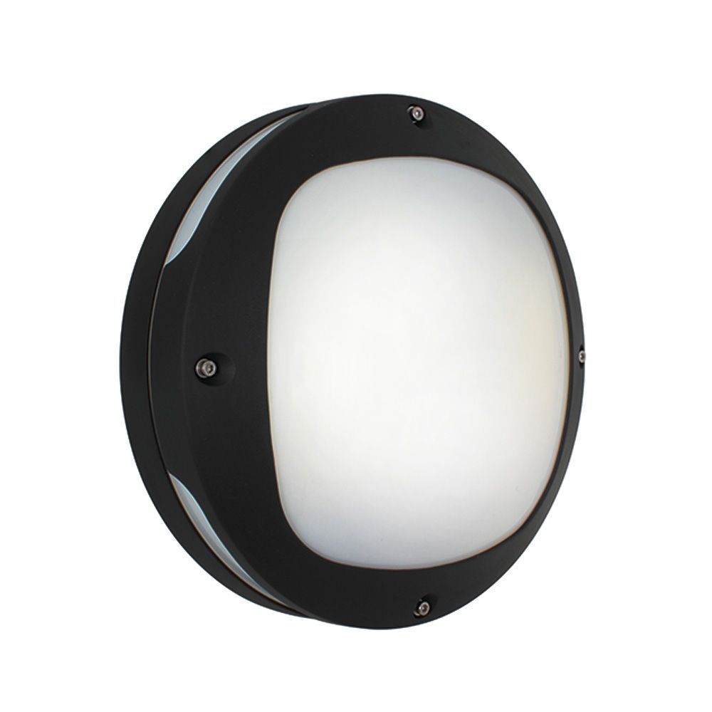 Eurolux black wall light, front view
