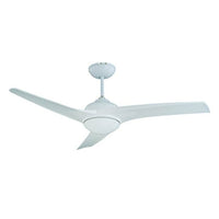 Radiant white ceiling fan, front view