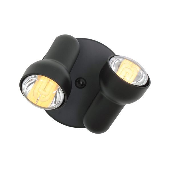 Eurolux black floodlight, front view