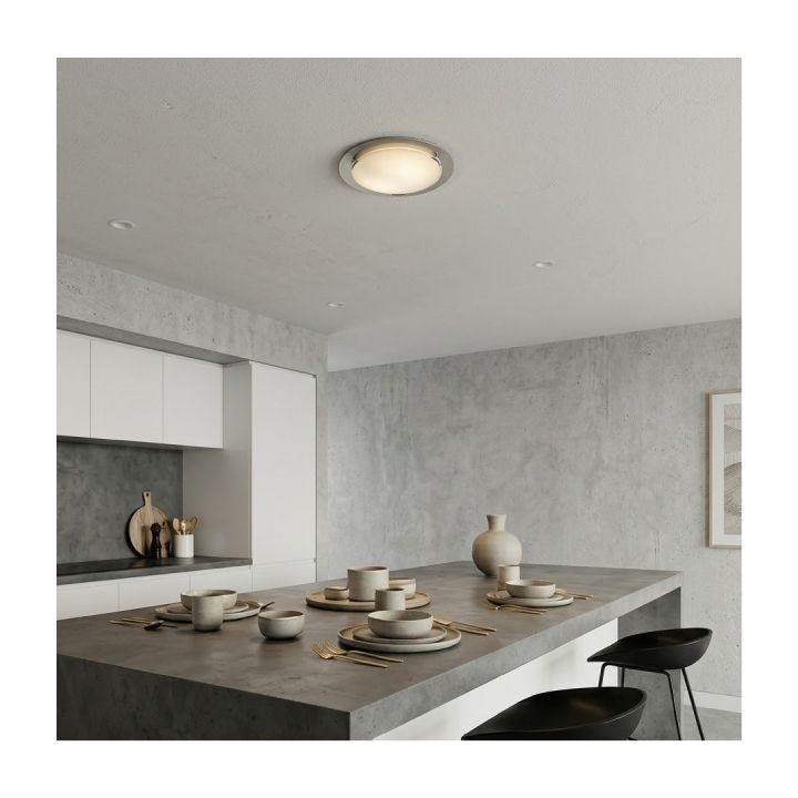 Radiant ceiling light shown in its packaging