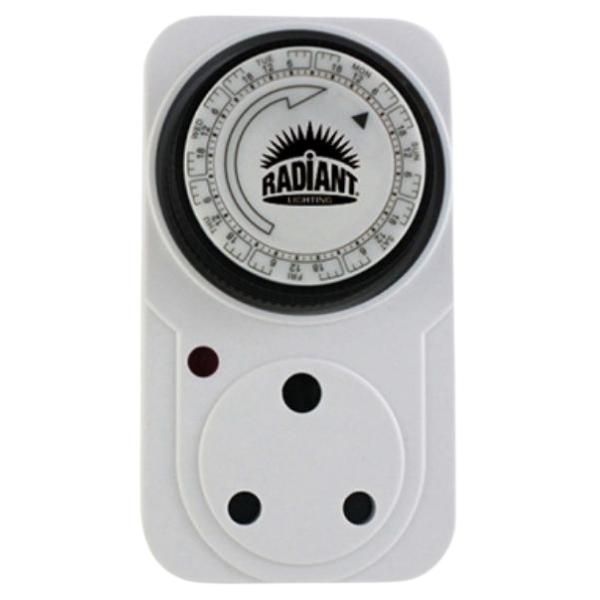 Radiant lighting timer, front view