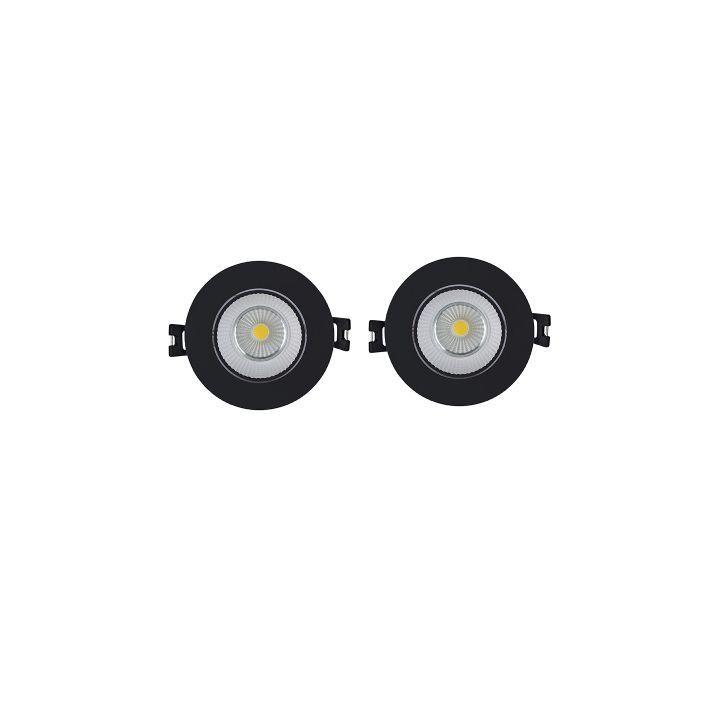 Eurolux black downlight, front view