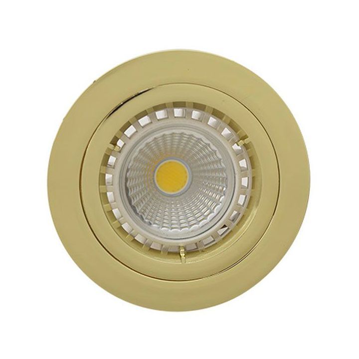 Eurolux polished brass downlight, front view