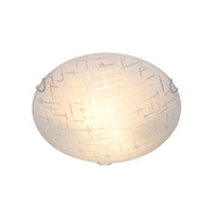 Radiant chrome ceiling light shown in its packaging