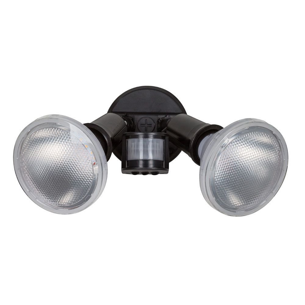 Eurolux black floodlight, front view
