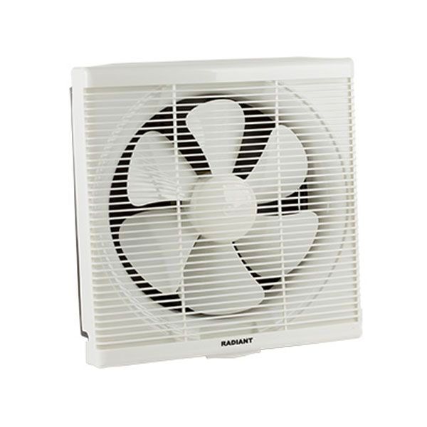 Radiant white fan, front view