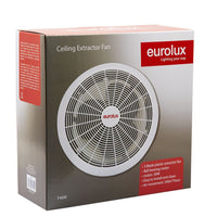 Close-up detail of the Eurolux white extractor fan