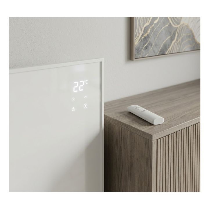 Radiant heater shown in its packaging