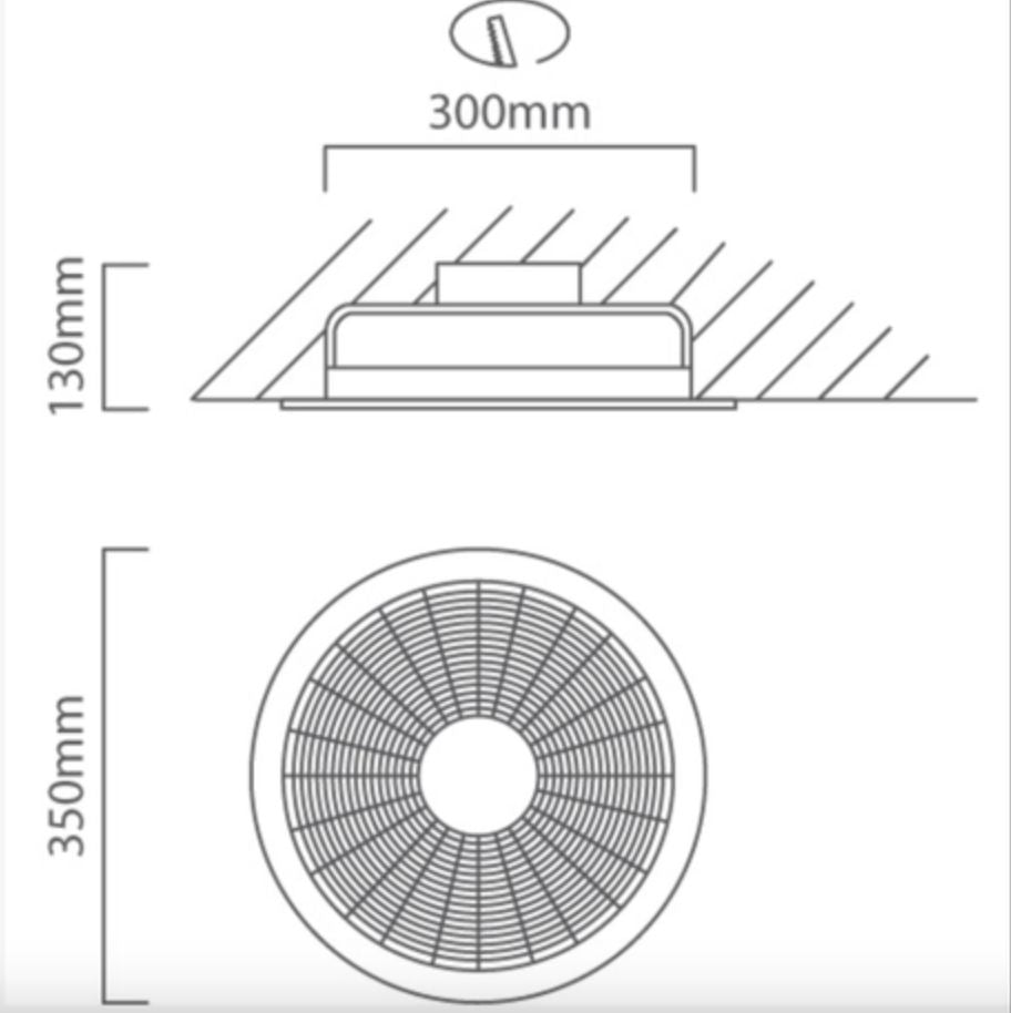 Eurolux extractor fan installed and lit