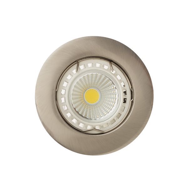 Eurolux satin chrome downlight, front view