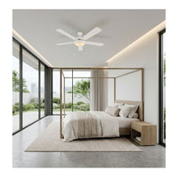 Eurolux ceiling fan installed and lit