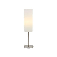 Eurolux satin chrome table lamp, front view
