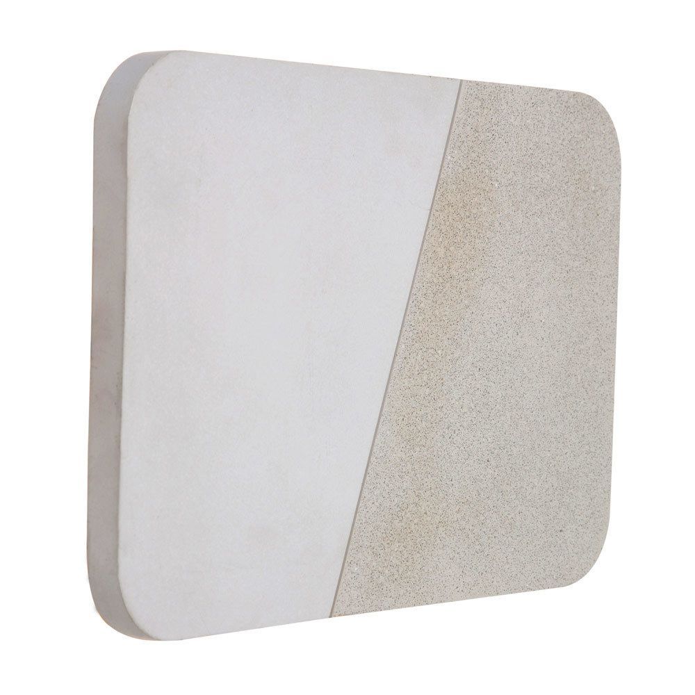 Eurolux sandstone & white wall light, front view