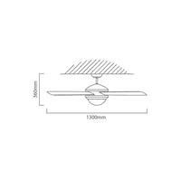 Eurolux satin chrome & natural wood ceiling fan dimensions diagram