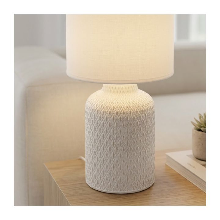 Eurolux white table lamp shown in its packaging