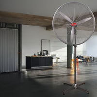 Eurolux silver grey fan shown in its packaging