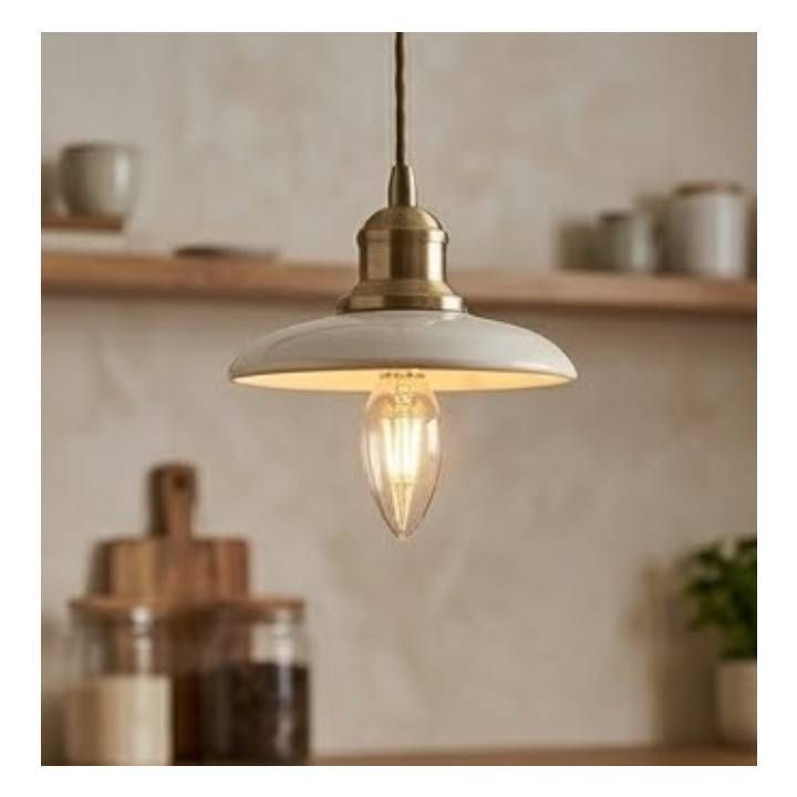 Eurolux chandelier installed and lit