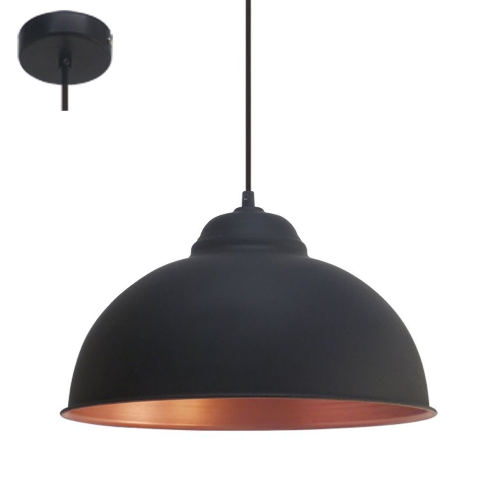Eurolux black pendant light, front view
