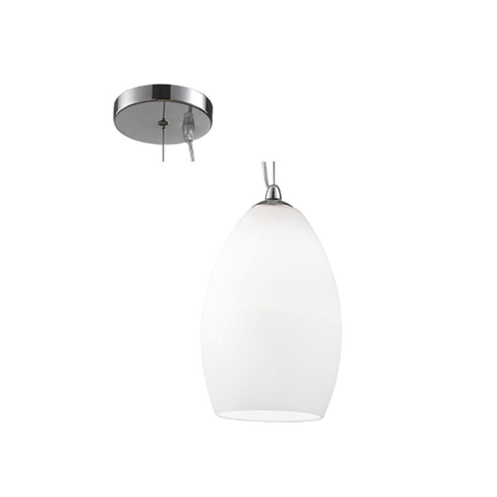 Radiant chrome pendant light, front view
