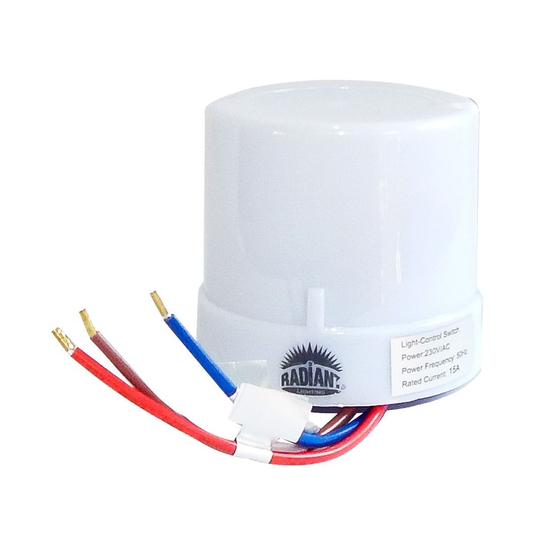 Radiant white & blue electrical switche, front view